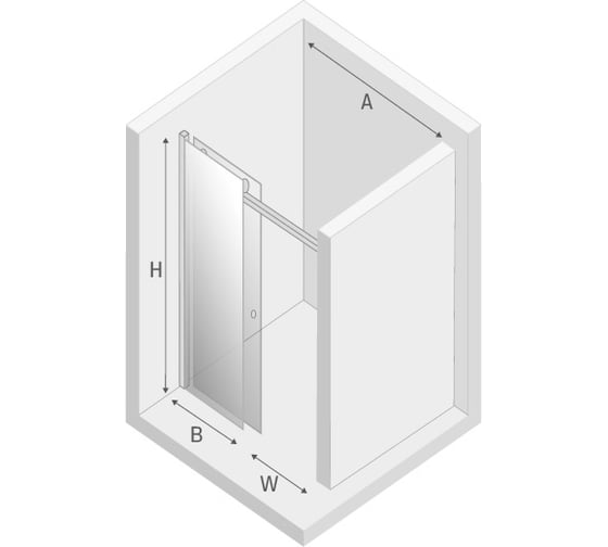 Дверь в нишу NEW TRENDY DIORA 120x200 хром EXK-1304