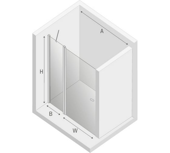 Дверь в нишу NEW TRENDY NEW SOLEO одинарные 110x195 хром D-0157A