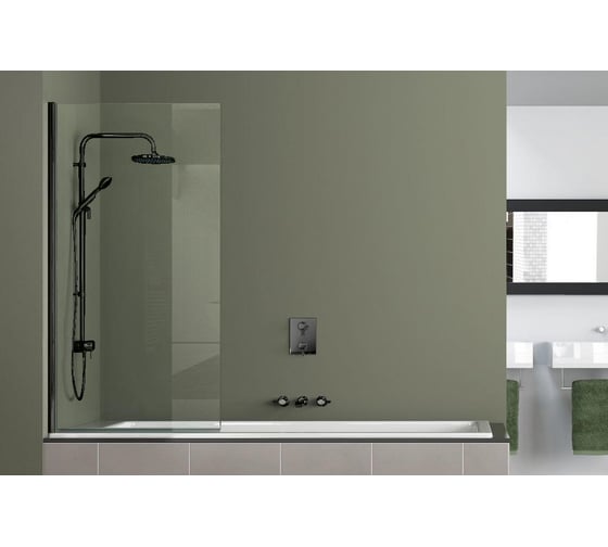 Душевая шторка Azario MERRIT стекло прозрачное, 6 мм, Easy Clean, профиль черный AZ-NF6211-1 800 BLACK 00078830