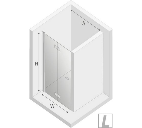 Дверь в нишу NEW TRENDY NEW SOLEO складные L 120x195 хром D-0137A