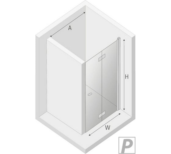 Дверь в нишу NEW TRENDY NEW SOLEO складные R 70x195 хром D-0130A
