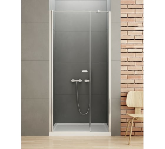 Дверь в нишу NEW TRENDY NEW SOLEO PLUS 110x195 хром D-0140A/D-0094B