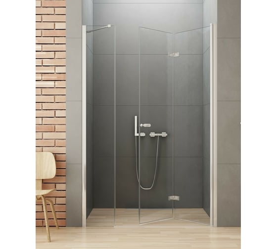 Дверь в нишу NEW TRENDY NEW SOLEO PLUS R 110x195 хром D-0152A/D-0094B