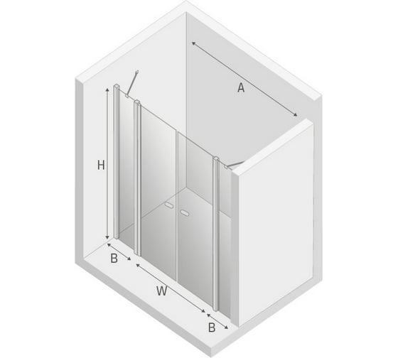 Дверь в нишу NEW TRENDY NEW SOLEO 130x195 хром D-0257A