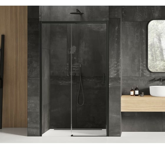 Дверь в нишу NEW TRENDY PRIME BLACK 150x200 1/L черный D-0326A