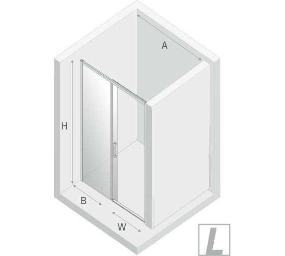 Дверь в нишу NEW TRENDY PRIME 110x200 хром D-0300A
