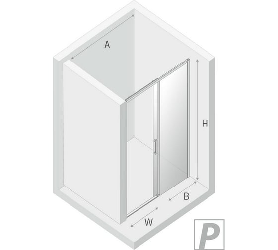 Дверь в нишу NEW TRENDY PRIME 120x200 хром D-0303A