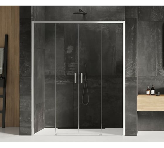 Дверь в нишу NEW TRENDY PRIME 200x200 хром D-0340A
