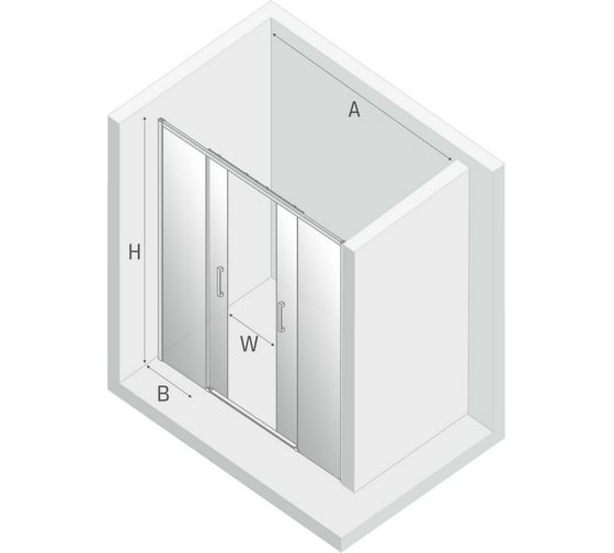 Дверь в нишу NEW TRENDY PRIME 200x200 хром D-0340A