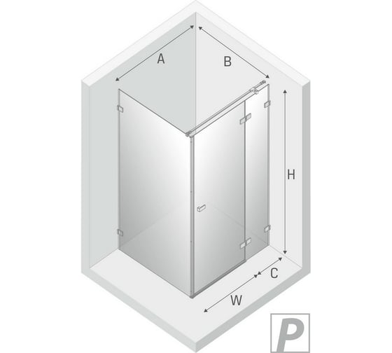 Душевое ограждение NEW TRENDY AVEXA 90x80x200 хром EXK-1470