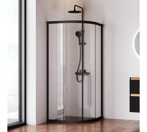 Душевое ограждение AM.PM X-Joy Twin Slide без поддона, 80x80, профиль черный W88G-205-080BT64