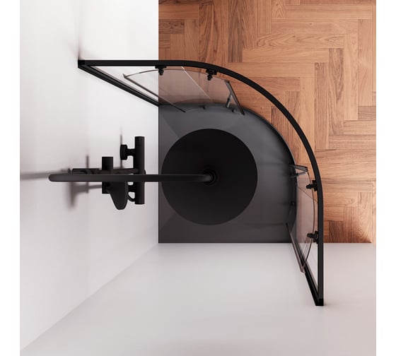 Душевое ограждение AM.PM X-Joy Twin Slide без поддона, 80x80, профиль черный W88G-205-080BT64
