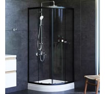 Душевое ограждение AM.PM X-Joy Twin Slide c поддоном, 80x80, профиль черный W88E-205-080BT64