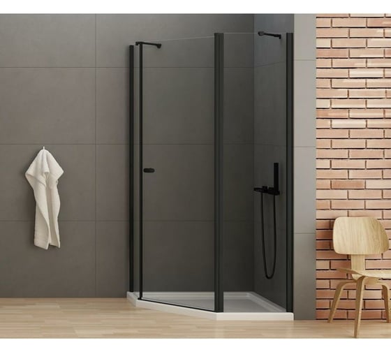 Душевое ограждение NEW TRENDY NEW SOLEO BLACK 100x80x195 (черный) K-0615