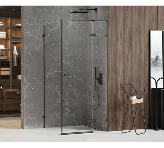 Душевое ограждение NEW TRENDY AVEXA BLACK 80x90x200 черный EXK-1565