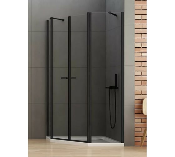 Душевое ограждение NEW TRENDY NEW SOLEO BLACK 100x80x195 (черный) K-0618