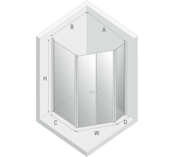 Душевое ограждение NEW TRENDY NEW SOLEO BLACK 100x80x195 (черный) K-0618