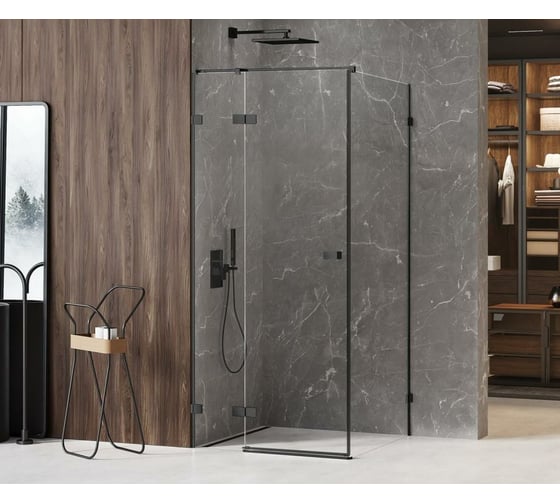 Душевое ограждение NEW TRENDY AVEXA BLACK 90x80x200 черный EXK-1574