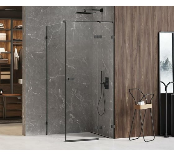 Душевое ограждение NEW TRENDY AVEXA BLACK 90x90x200 черный EXK-1577