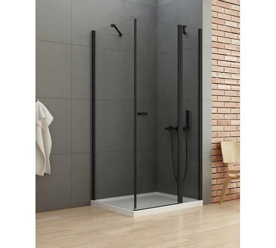 Душевое ограждение NEW TRENDY NEW SOLEO BLACK 120x90x195 (черный) K-0551
