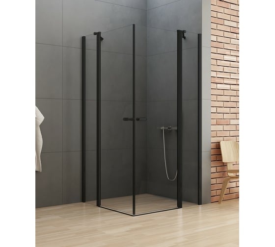 Душевое ограждение NEW TRENDY NEW SOLEO BLACK 2D 100x110x195 (черный) K-0762