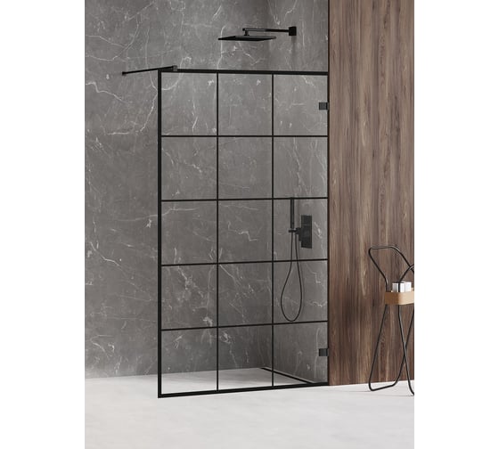 Душевое ограждение NEW TRENDY AVEXA BLACK 80x200 черный EXK-2021