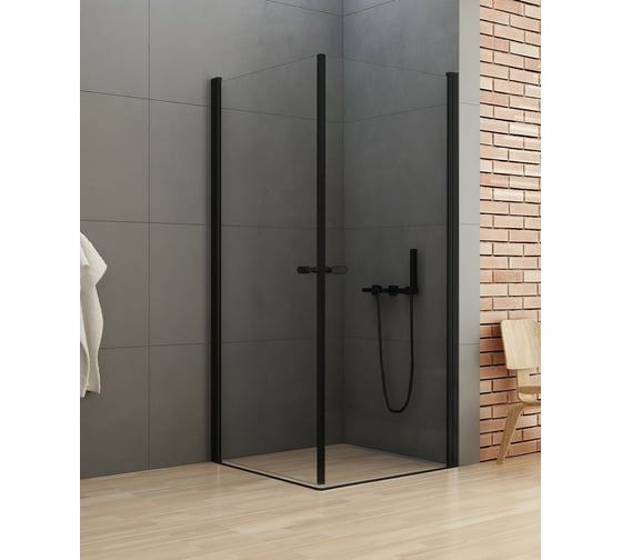 Душевое ограждение NEW TRENDY NEW SOLEO BLACK 2D 90x90x195 (черный) D-0231A/D-0231A