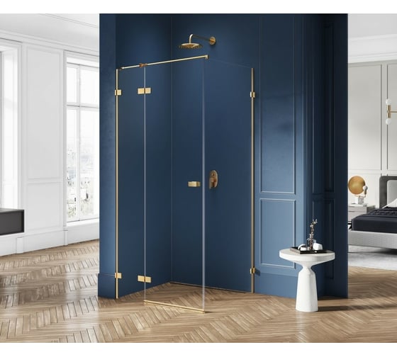 Душевое ограждение NEW TRENDY AVEXA GOLD 90x100x200 брашированное золото EXK-1746