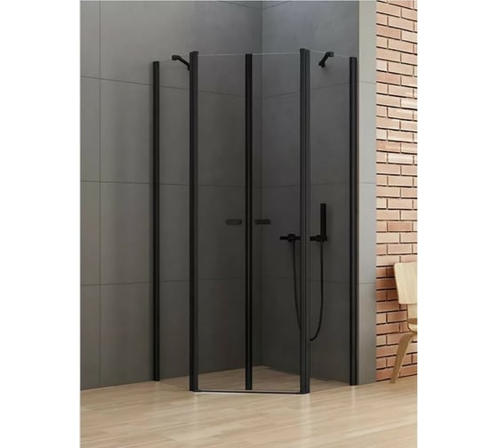 Душевое ограждение NEW TRENDY NEW SOLEO BLACK 80x80x195 (черный) K-0616