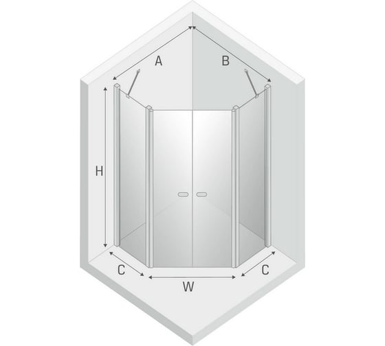Душевое ограждение NEW TRENDY NEW SOLEO BLACK 80x80x195 (черный) K-0616