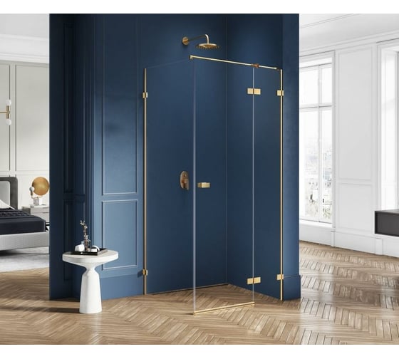 Душевое ограждение NEW TRENDY AVEXA GOLD 90x80x200 брашированное золото EXK-1743