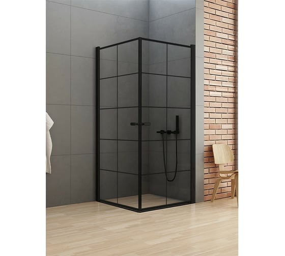 Душевое ограждение NEW TRENDY NEW SOLEO BLACK 90x90x195 (черный) D-0285A/D-0285A