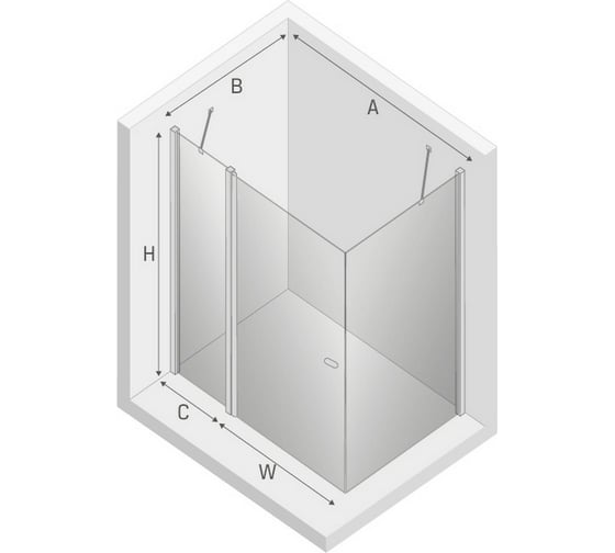 Душевое ограждение NEW TRENDY NEW SOLEO BLACK 90x80x195 (черный) K-0541