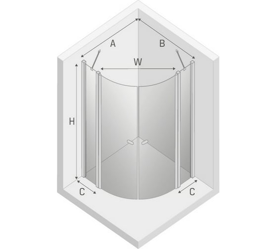 Душевое ограждение NEW TRENDY NEW SOLEO BLACK 90x90x195 (черный) K-0539