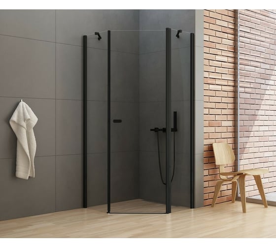 Душевое ограждение NEW TRENDY NEW SOLEO BLACK 90x90x195 (черный) K-0613