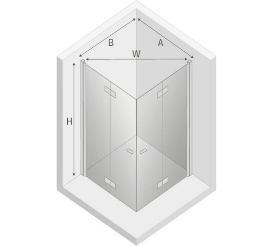 Душевое ограждение NEW TRENDY NEW SOLEO BLACK складные 2D 80x90x195 (черный) D-0234A/D-0239A