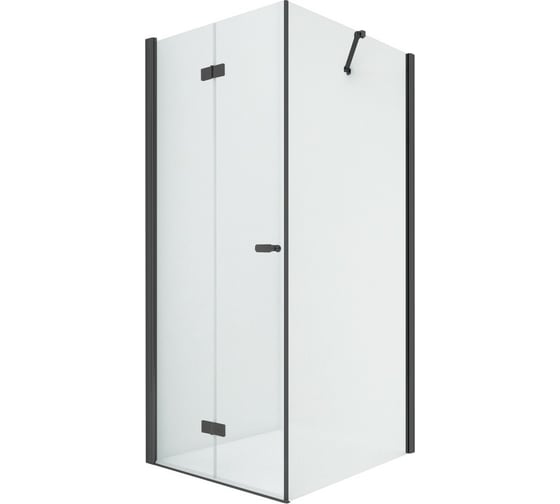 Душевое ограждение NEW TRENDY NEW SOLEO BLACK складные двери L 80x110x195 (черный) D-0234A/D-0148B