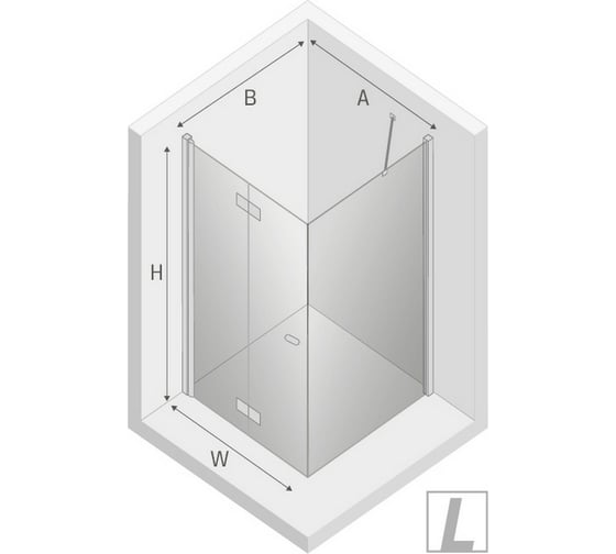 Душевое ограждение NEW TRENDY NEW SOLEO BLACK складные двери L 90x100x195 (черный) D-0235A/D-0116B