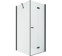 Душевое ограждение NEW TRENDY NEW SOLEO BLACK складные двери R 80x100x195 (черный) D-0238A/D-0116B