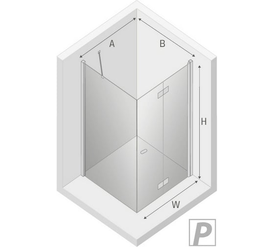 Душевое ограждение NEW TRENDY NEW SOLEO BLACK складные двери R 90x100x195 (черный) D-0239A/D-0116B