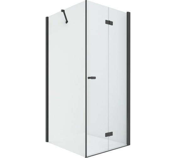 Душевое ограждение NEW TRENDY NEW SOLEO BLACK складные двери R 80x90x195 (черный) D-0238A/D-0115B