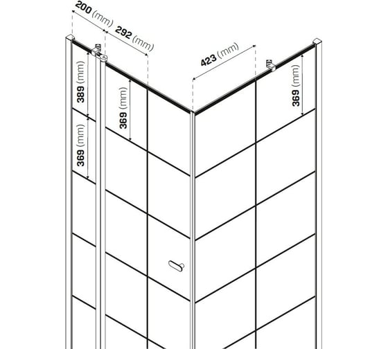 Душевое ограждение NEW TRENDY NEW SOLEO BLACK L 90x90x195 (черный) K-0579