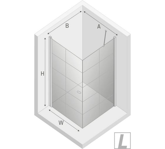 Душевое ограждение NEW TRENDY NEW SOLEO BLACK L 90x90x195 (черный) D-0285A/D-0120B
