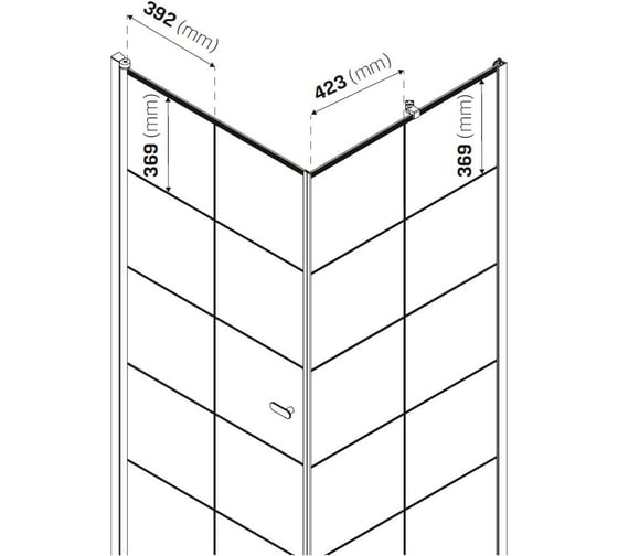 Душевое ограждение NEW TRENDY NEW SOLEO BLACK L 90x90x195 (черный) D-0285A/D-0120B