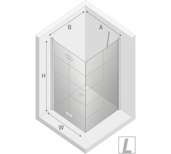 Душевое ограждение NEW TRENDY NEW SOLEO BLACK L 90x90x195 (черный) D-0289A/D-0120B