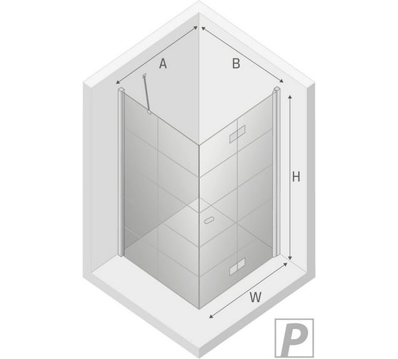 Душевое ограждение NEW TRENDY NEW SOLEO BLACK R 90x90x195 (черный) D-0290A/D-0121B