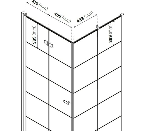 Душевое ограждение NEW TRENDY NEW SOLEO BLACK R 90x90x195 (черный) D-0290A/D-0121B