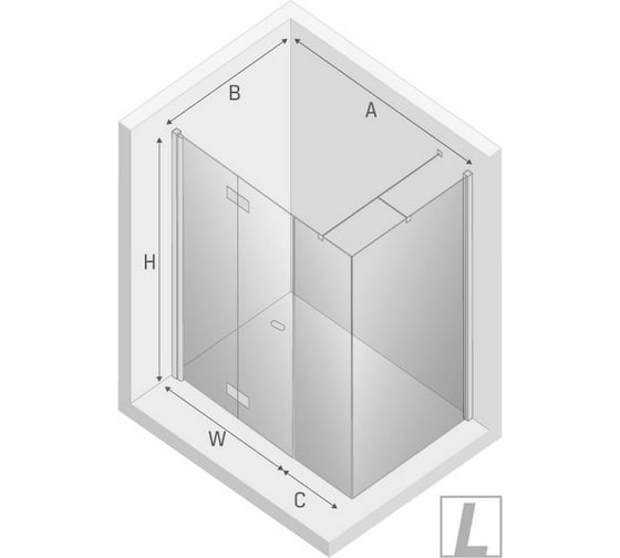 Душевое ограждение NEW TRENDY NEW SOLEO PLUS складные двери L 110x120x195 (хром) K-0629