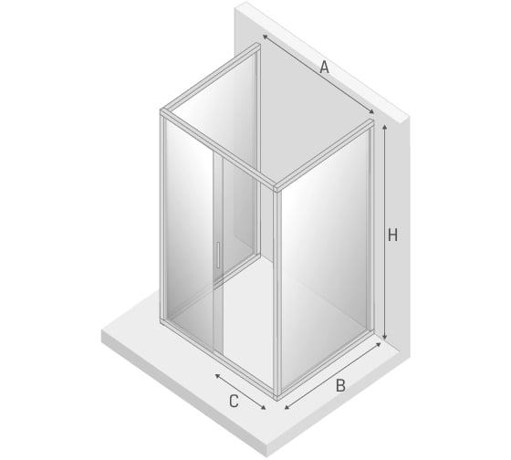 Душевое ограждение NEW TRENDY NEW VARIA 100x90x190 (хром) K-0511