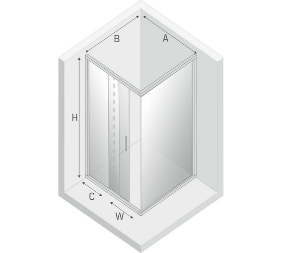 Душевое ограждение NEW TRENDY NEW VARIA 100x90x190 (хром) D-0189A/D-0102B